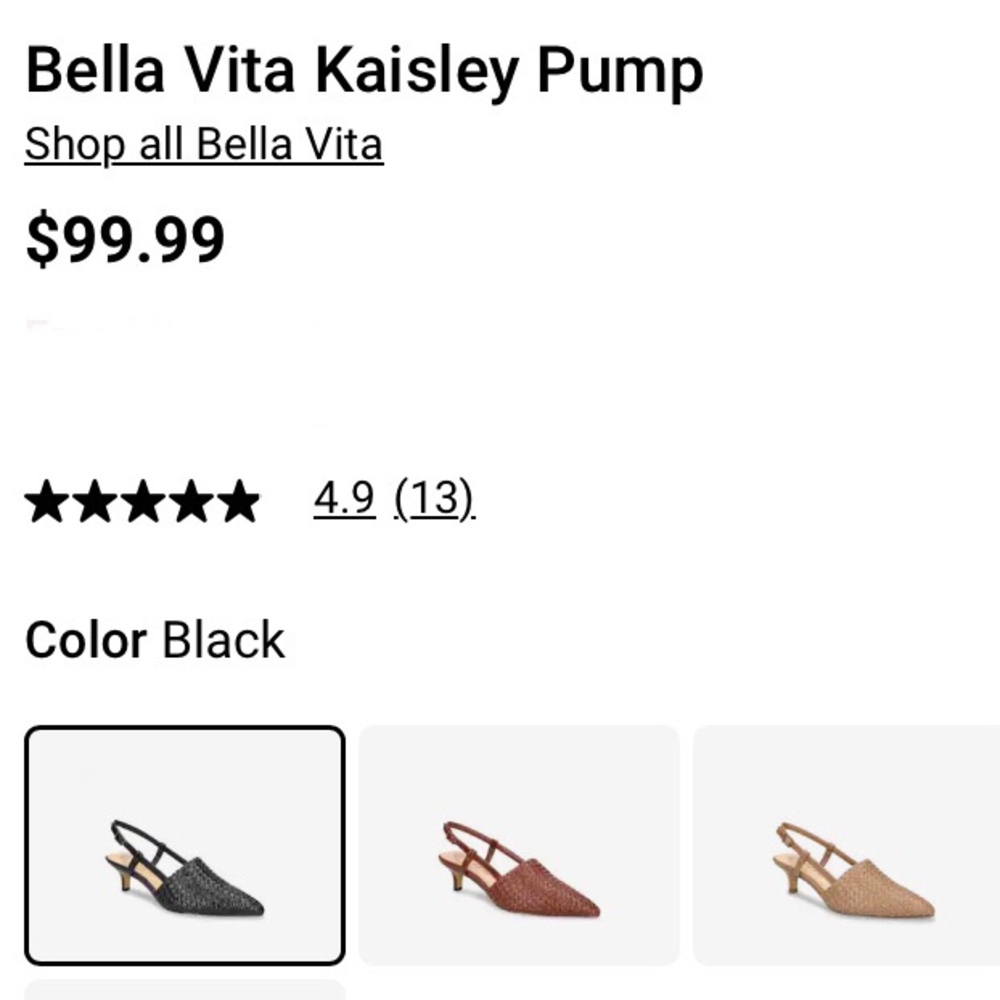 NWOB Bella Vita ‘Kaisley’ Black Slingback Mules - Picture 8 of 11
